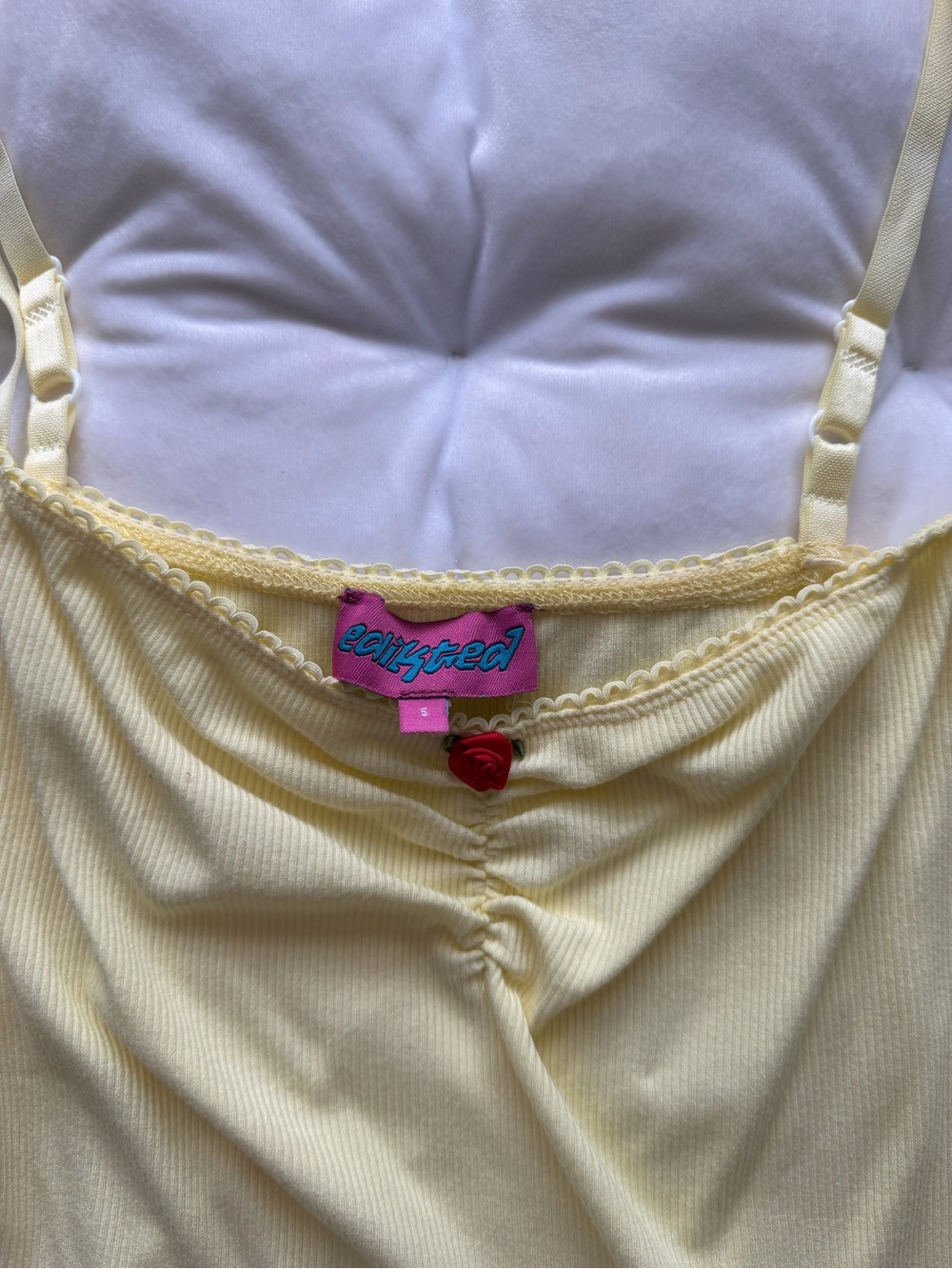 Edikted Yellow Ribbed Cami Top - Picture 2 of 2